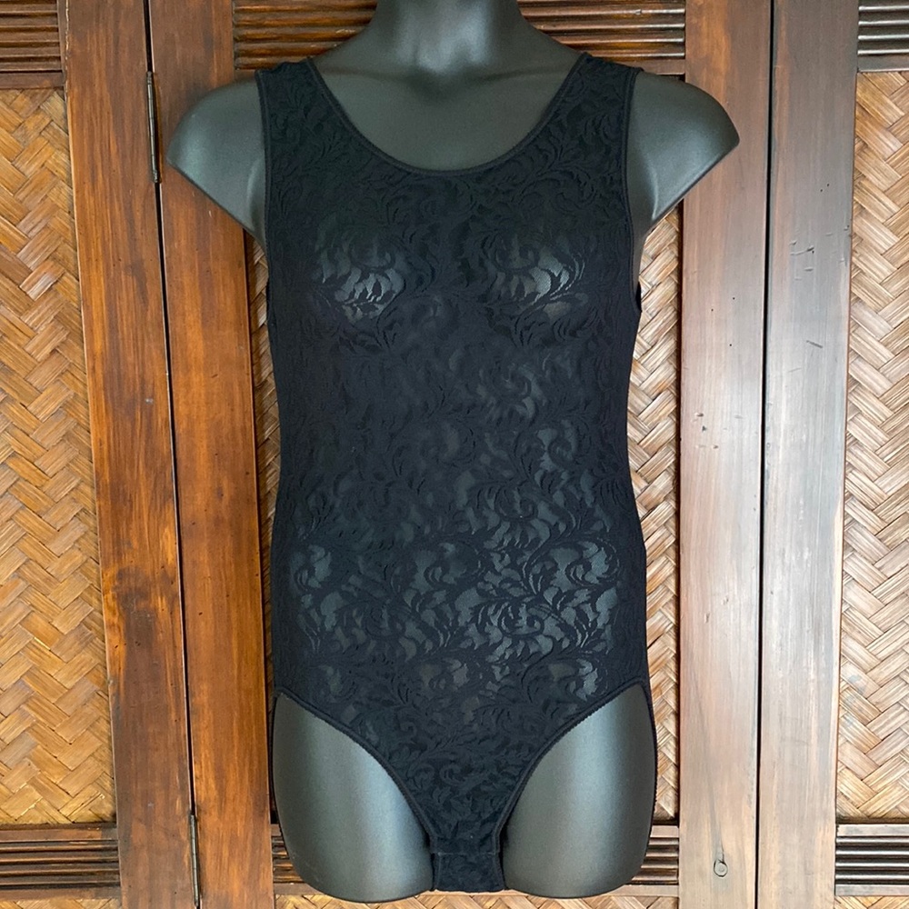 CALVIN KLIEN - Vintage Lace stretchy bodysuit ‘96 Large